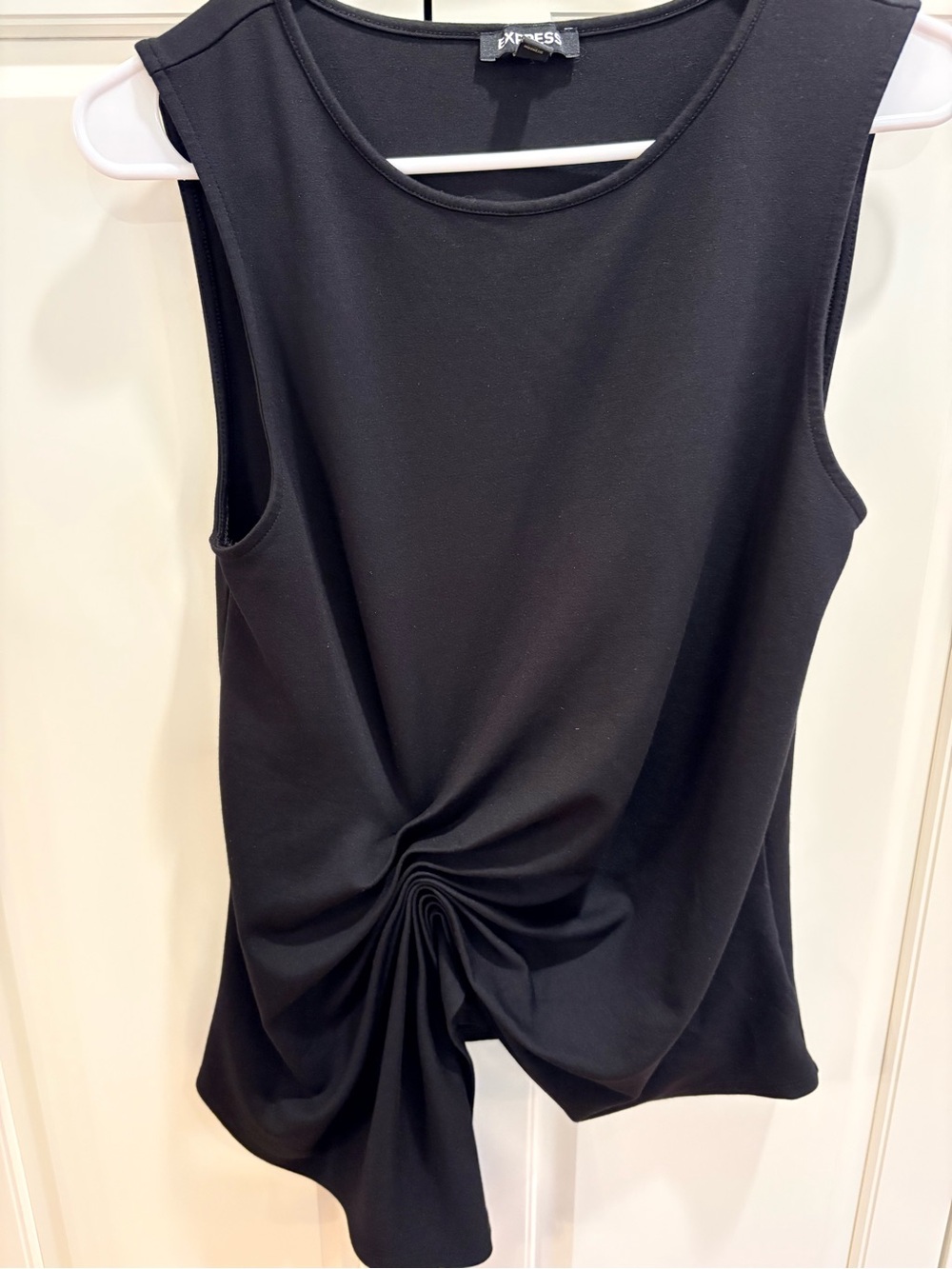 Express Black Cinch Front Twist Knot Tank Top Sleeveless Size S
